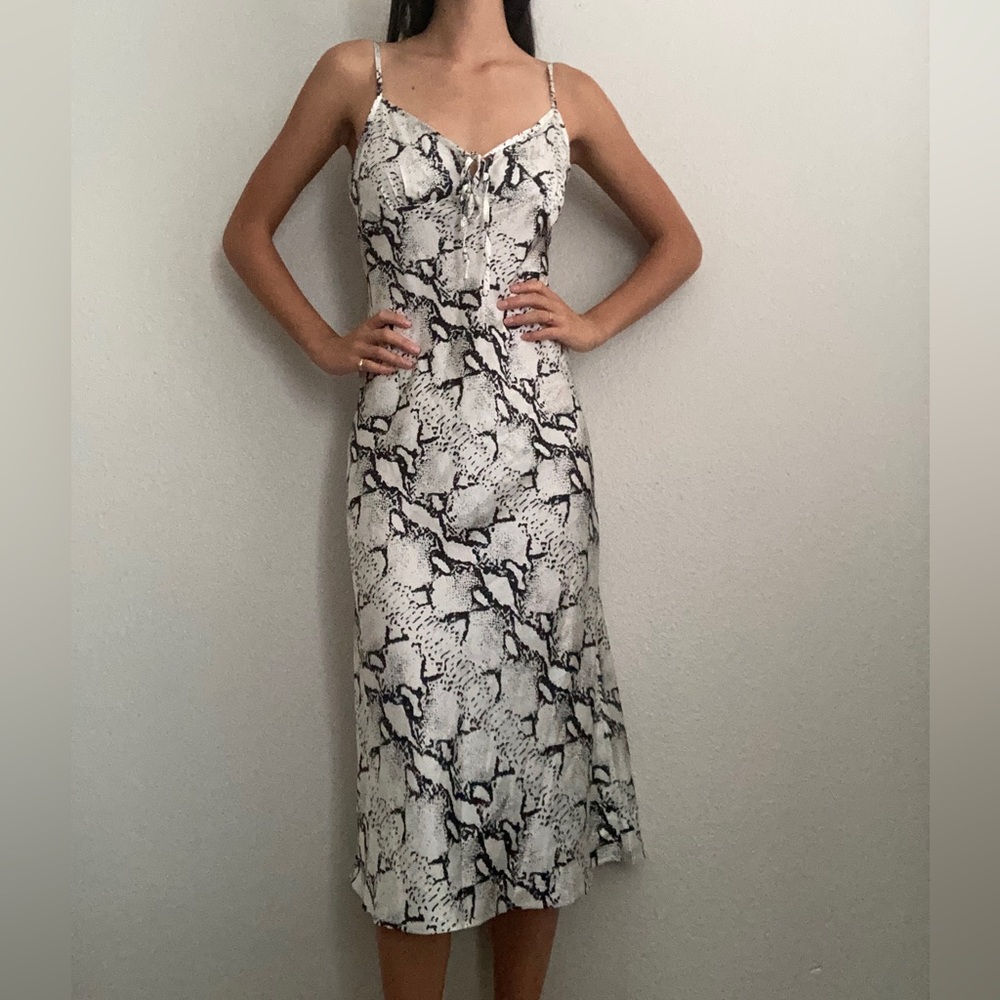 Sans Souci Snakeskin Satin Midi Dress